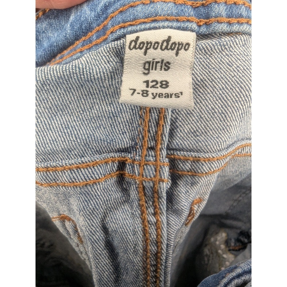 Girls Size Medium 7/8 Jeans With Owl Patch & Green Denim Crazy 8 Eyelet Jacket - Picture 11 of 12